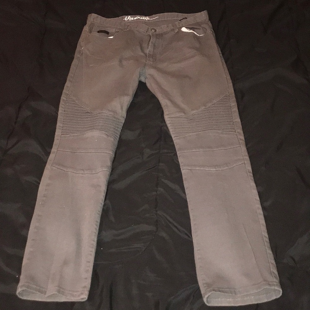 Skinny Gray Moto Jeans